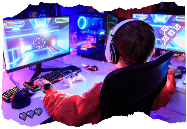 Jogador gamer recebendo treinamento eSports Storm Army